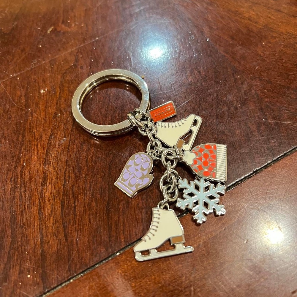 Y2K 2000s Rare Coach Winter Skating Snowflake Purse Charm / Keychain